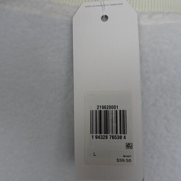 Levi’s Fleece Sweatshirt Women's Size L Ivory Crew Neck Pullover Cozy Furry - Picture 8 of 10